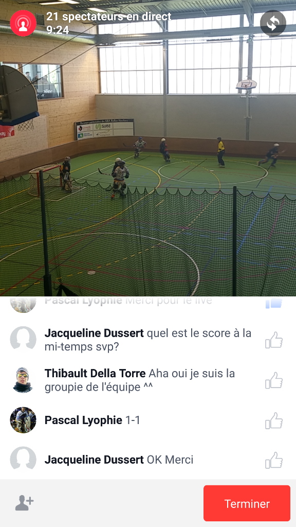 Facebook Live Video - commentaires en direct