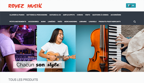 Boutique en ligne : Royez Musik | Boitmobile, Agence web de création de site internet à Amiens
