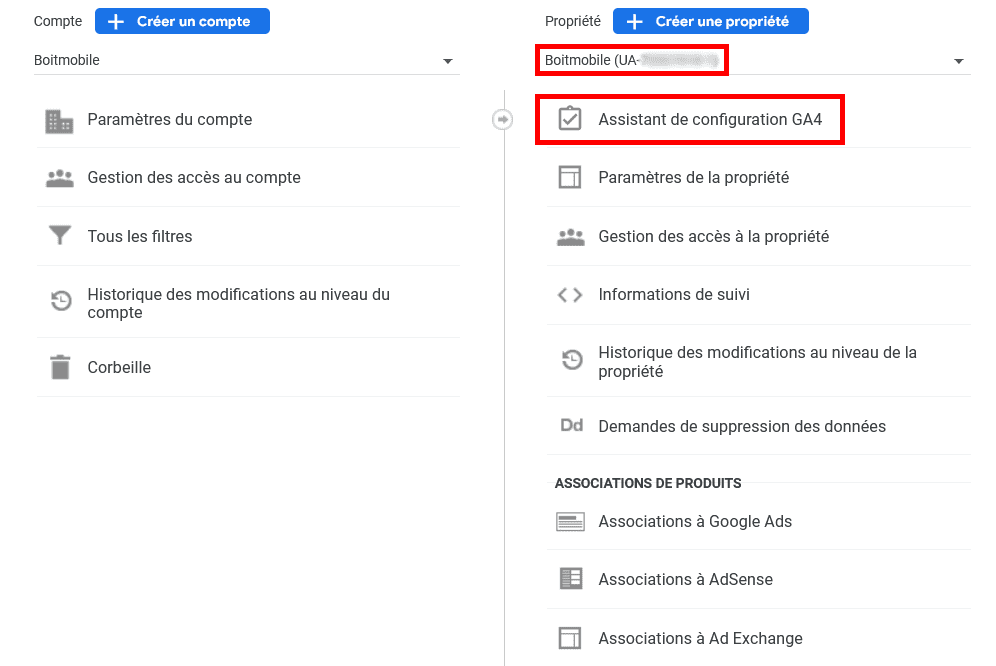 Interface Google Analytics (GA3) - Boitmobile, créateur de web à Amiens