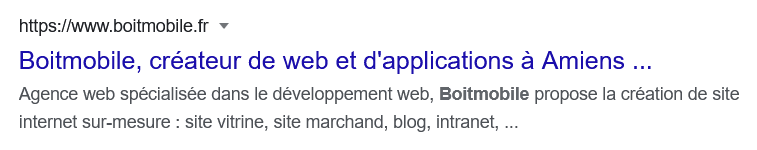 Recherche Google Boitmobile - Boitmobile, Créateur de web à Amiens